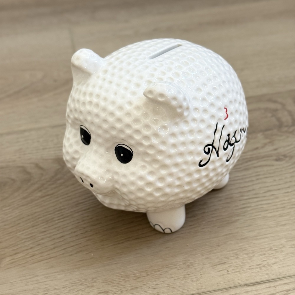 Vintage Hagen Golf Ball Piggy Bank Greens Fees Ceramic Ambiance Collection - Picture 2 of 6